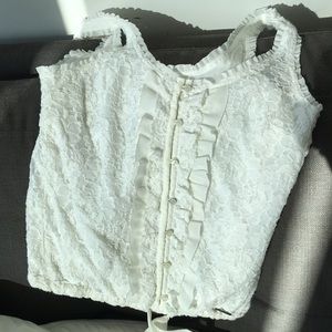 Abercrombie & Fitch white lace tank size S